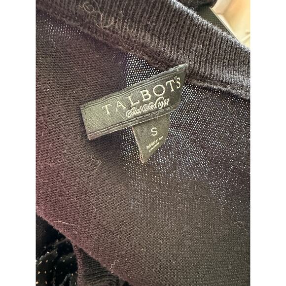 Talbots Small Black Button Front Cardigan Sweater Silk Cotton Blend - Picture 6 of 8